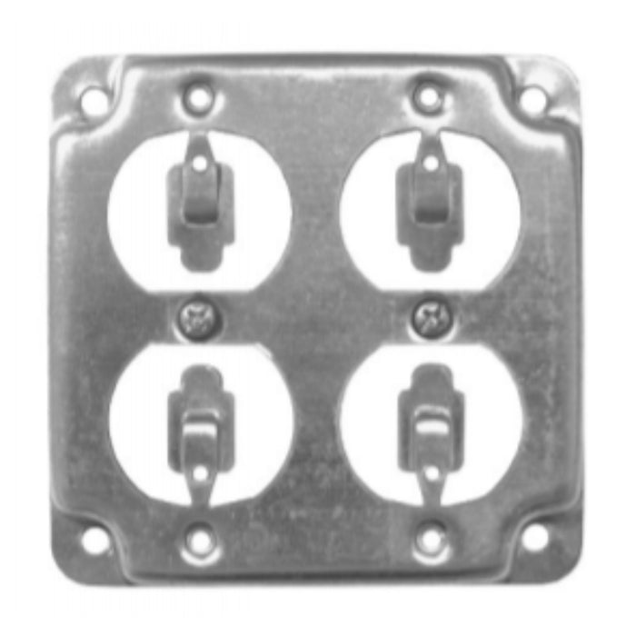 TAPA IND. 4X4 2 RECEPT DBL. (100EA)