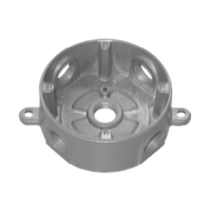 CAJA REDONDA WPROOF 5 HCOS KO 3/4" GRIS