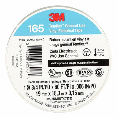 TAPE ELÉCTRICO 3M, BLANCO, TEMFLEX, DE 60', 1400W