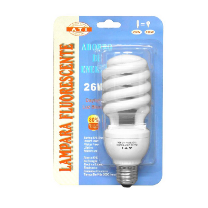 BOMBILLA ESPIRAL FLUOR 15W MED (6EA)