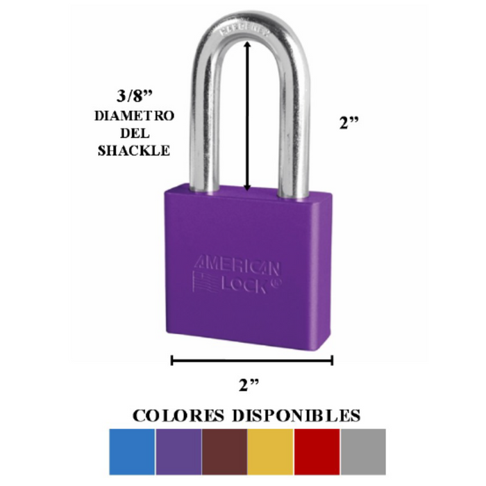 CANDADO ALUM. 2" CLEAR CUELLO LGO. (6EA)