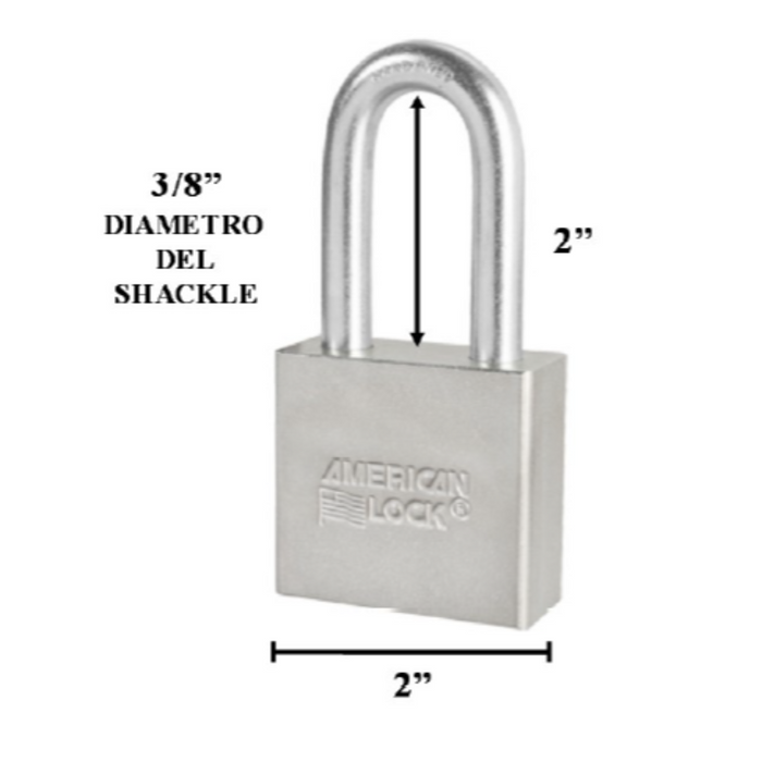 XX CANDADO ACERO 2" CUELLO LGO. CARDED (6EA)