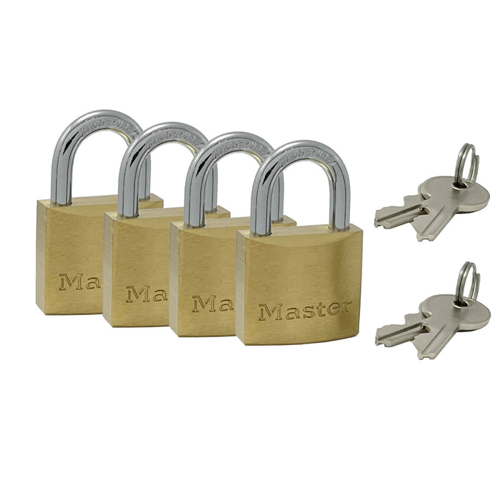 CANDADO EN BRONCE DE 30MM, EMPAQUE VISUAL DE 4 CANDADOS, SAME KEY, MASTER LOCK, 1901Q.