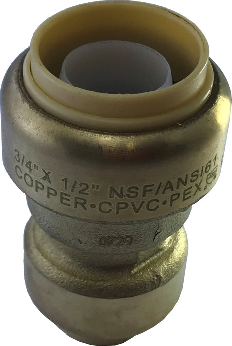 UNIÓN REDUCIDA, PUSH FIT, 1/2" X 3/4" EN BRONCE, PARA COBRE, CPVC, Y PEX, 9014
