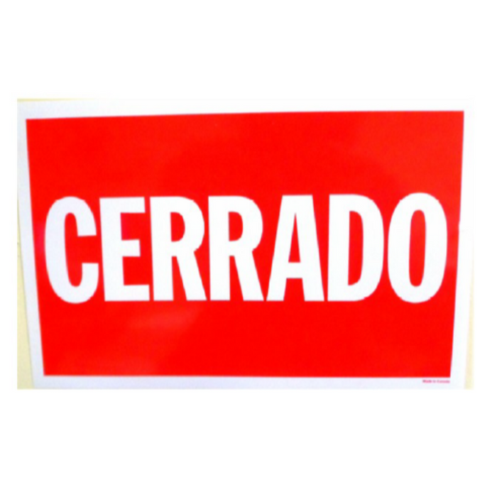 LETRERO "CERRADO" (5EA)