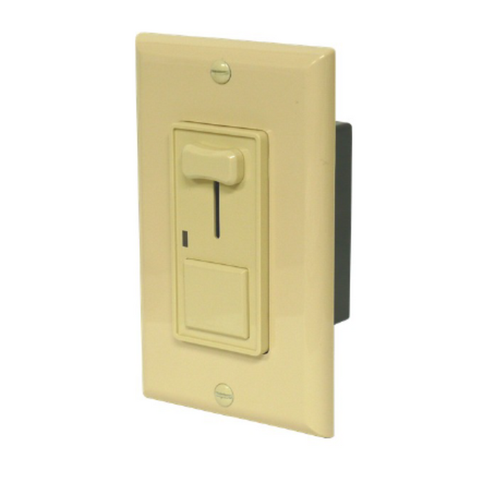 SLIDE DIMMER W/SQUARE PUSH SWITCH IVORY