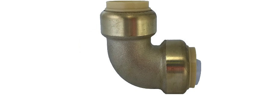 CODO PUSH FIT, 3/4" EN BRONCE, PARA COBRE, CPVC, PEX, 9030